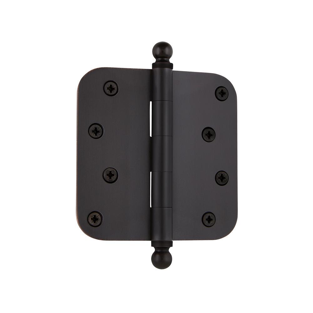 4 in. Ball Tip Residential Hinge with Square Corners in Antique Brass - Super Arbor