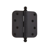 4 in. Ball Tip Residential Hinge with Square Corners in Antique Brass - Super Arbor