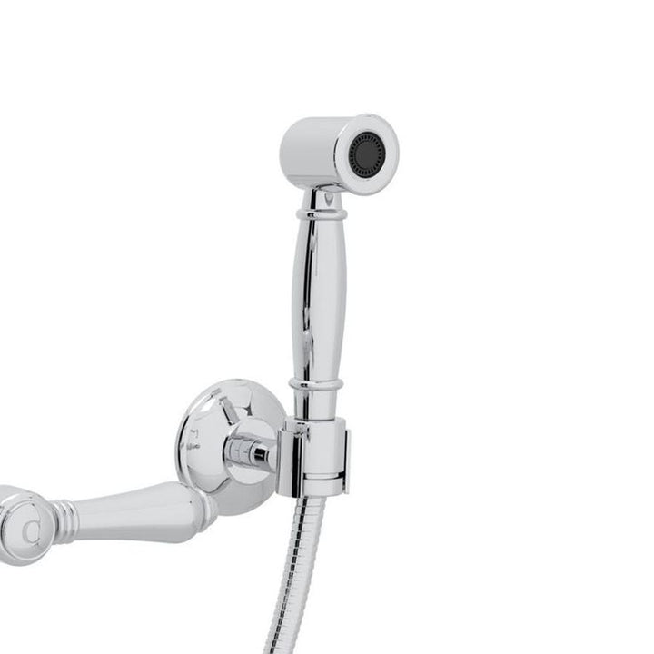 Rohl Country Kitchen Polished Chrome 2-Handle Wall-Mount Bridge Handle Kitchen Faucet