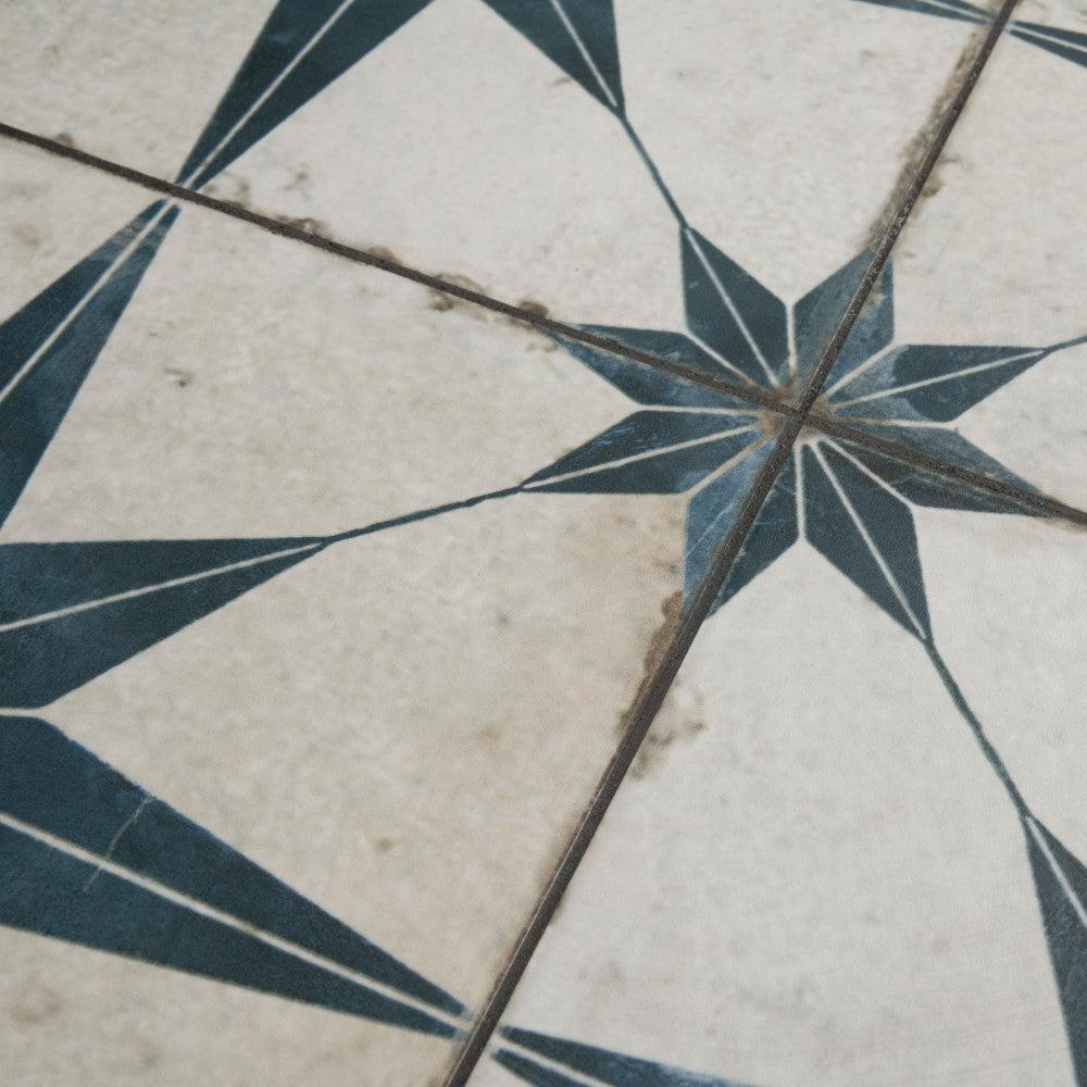 Merola Tile Kings Star Blue 17-5/8 in. x 17-5/8 in. Ceramic Floor and Wall Tile