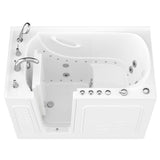 HD Series 53 in. Left Drain Quick Fill Walk-In Whirlpool and Air Bath Tub with Powered Fast Drain in Biscuit - Super Arbor
