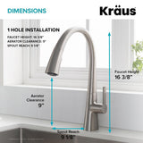 Nolen Single-Handle Pull-Down Sprayer Kitchen Faucet with 2-Function Sprayhead in all-Brite Spot Free Stainless Steel - Super Arbor
