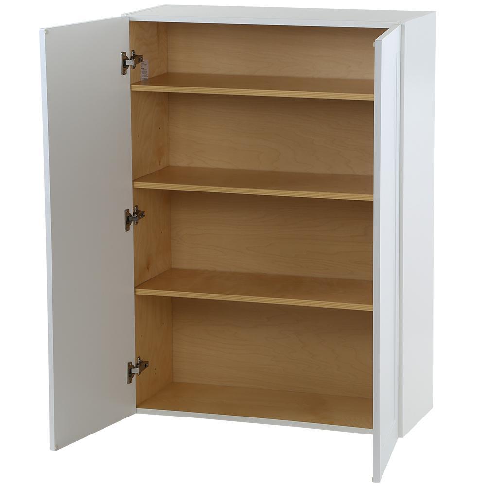Cambridge Shaker Assembled 30x42x12.5 in. Wall Cabinet with 2 Soft Close Doors in White - Super Arbor