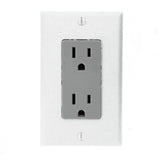 15 Amp J-Box Kit Duplex Outlet, White/Gray - Super Arbor