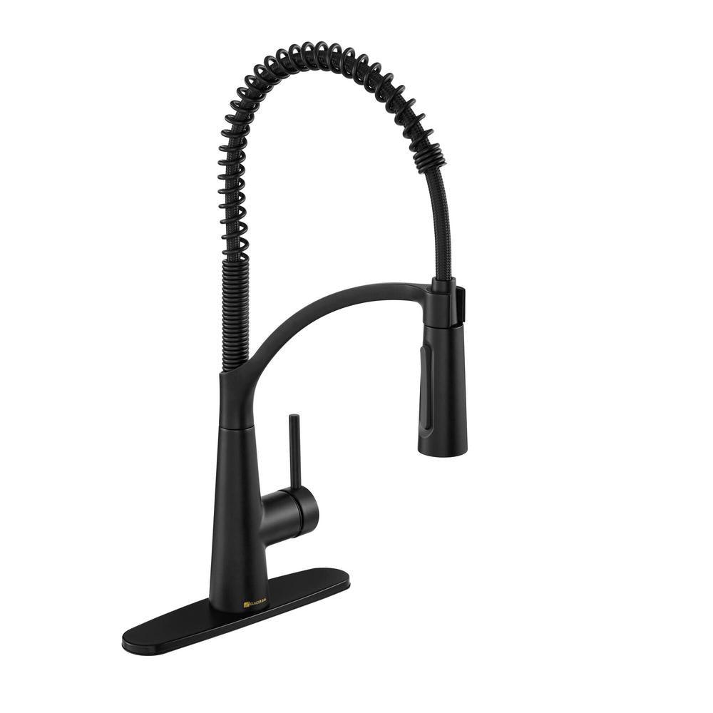 Brenner Commercial Style Single-Handle Pull-Down Sprayer Kitchen Faucet in Oil Rubbed Bronze Finish - Super Arbor