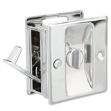 Polished Chrome, Pocket Door Privacy Lock - Super Arbor