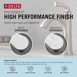 Delta Sandover Spotshield Brushed Nickel 2-handle Widespread WaterSense Bathroom Sink Faucet with Drain
