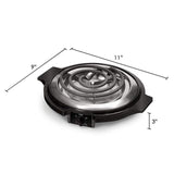 Cuisine Single Burner 9 in. Black Hot Plate with Temperature Control