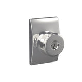 Custom Bowery Matte Black Century Trim Keyed Entry Door Knob - Super Arbor
