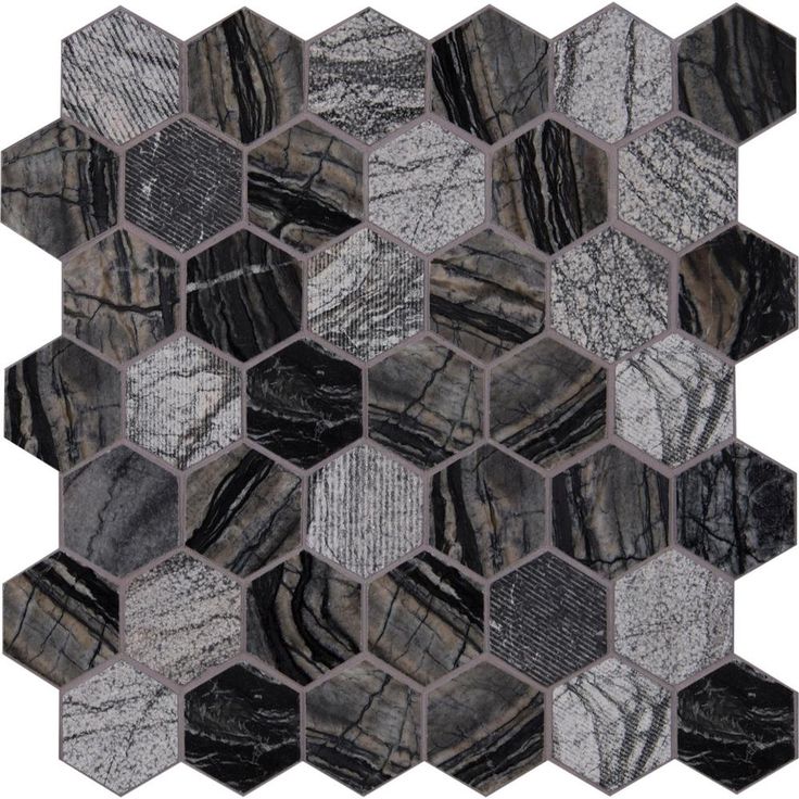 MSI Henley Hexagon 12 in. x 12 in. x 10 mm Textured Marble Mesh-Mounted Mosaic Tile (10 sq. ft. / case)