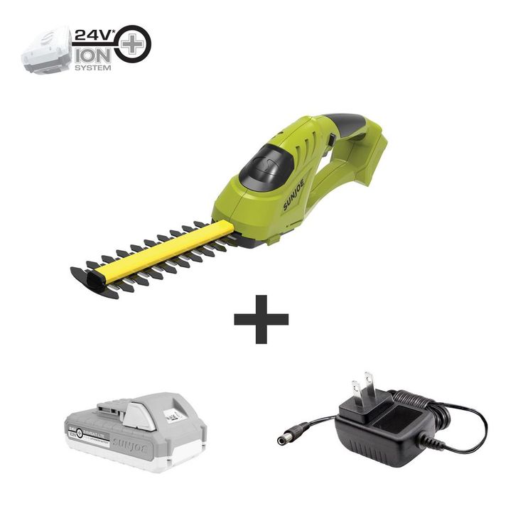 Sun Joe 24-Volt Cordless Handheld Trimmer Kit with 2.0 Ah Battery plus Charger