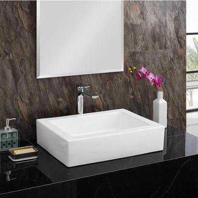 Swiss Madison Voltaire Ceramic Rectangle Vessel Sink in White - Super Arbor