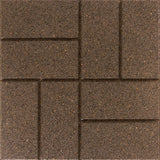 Reversible 16 in. x 16 in. x 0.75 in. Earth Brick Face/Flat Profile Rubber Paver - Super Arbor
