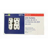 20 Amp Commercial Grade Duplex Outlet, White (10-Pack) - Super Arbor