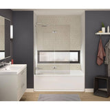 Axial Duo Shield 42 in. x 58 in. Frameless Tub Door with 24 in. Fixed Panel and 18 in. Pivoting Panel in Chrome