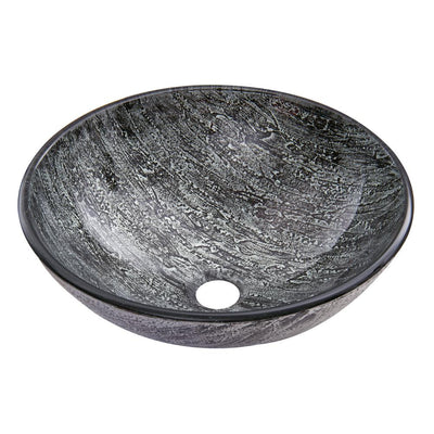 VIGO Titanium Handmade Glass Round Vessel Bathroom Sink in Slate Grey - Super Arbor