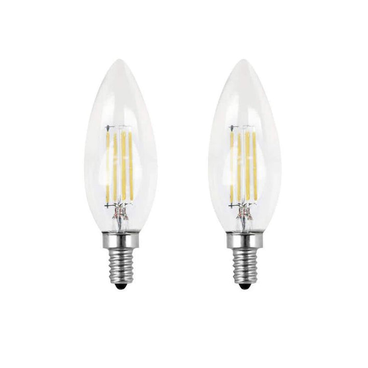 Feit Electric 40-Watt Equivalent CA10 Dimmable Candelabra Clear Glass Vintage Edison LED Light Bulb with Filament Daylight (12-Pack)