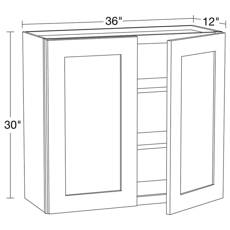 Home Decorators Collection Newport 36 in. W x 12 in. D x 30 in. H Assembled Plywood Wall Kitchen Cabinet in Deep Onyx with Soft Close