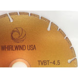 Whirlwind USA 4.5 in. 32-Teeth Segmented Diamond Blade for Dry or Wet Cutting Metal and Plastic Materials