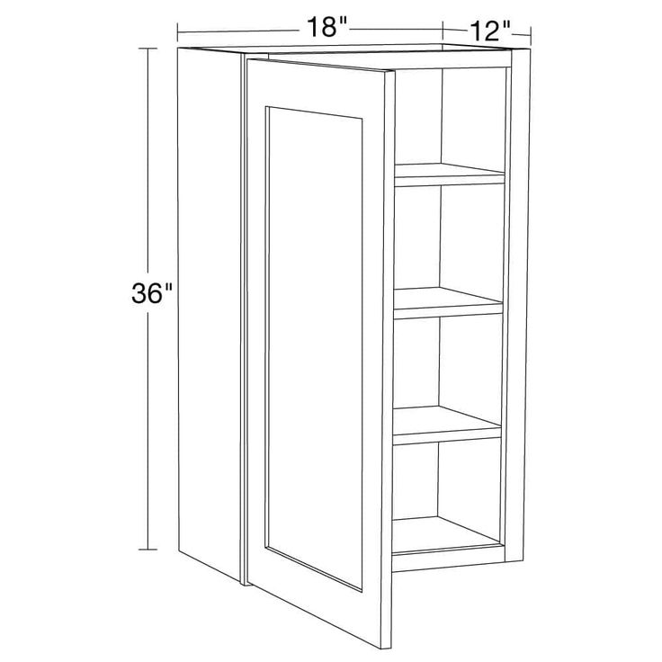 Home Decorators Collection Newport 18 in. W x 12 in. D x 36 in. H Assembled Plywood Wall Kitchen Cabinet in Deep Onyx with Soft Close