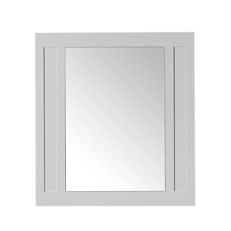 33 in. W x 36 in. H Framed Rectangular  Bathroom Vanity Mirror in Dove Grey