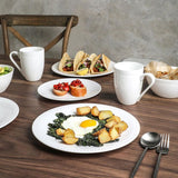 Stone Lain 32 Piece Dinnerware Set, Round Dot Design, White Bone China Sets