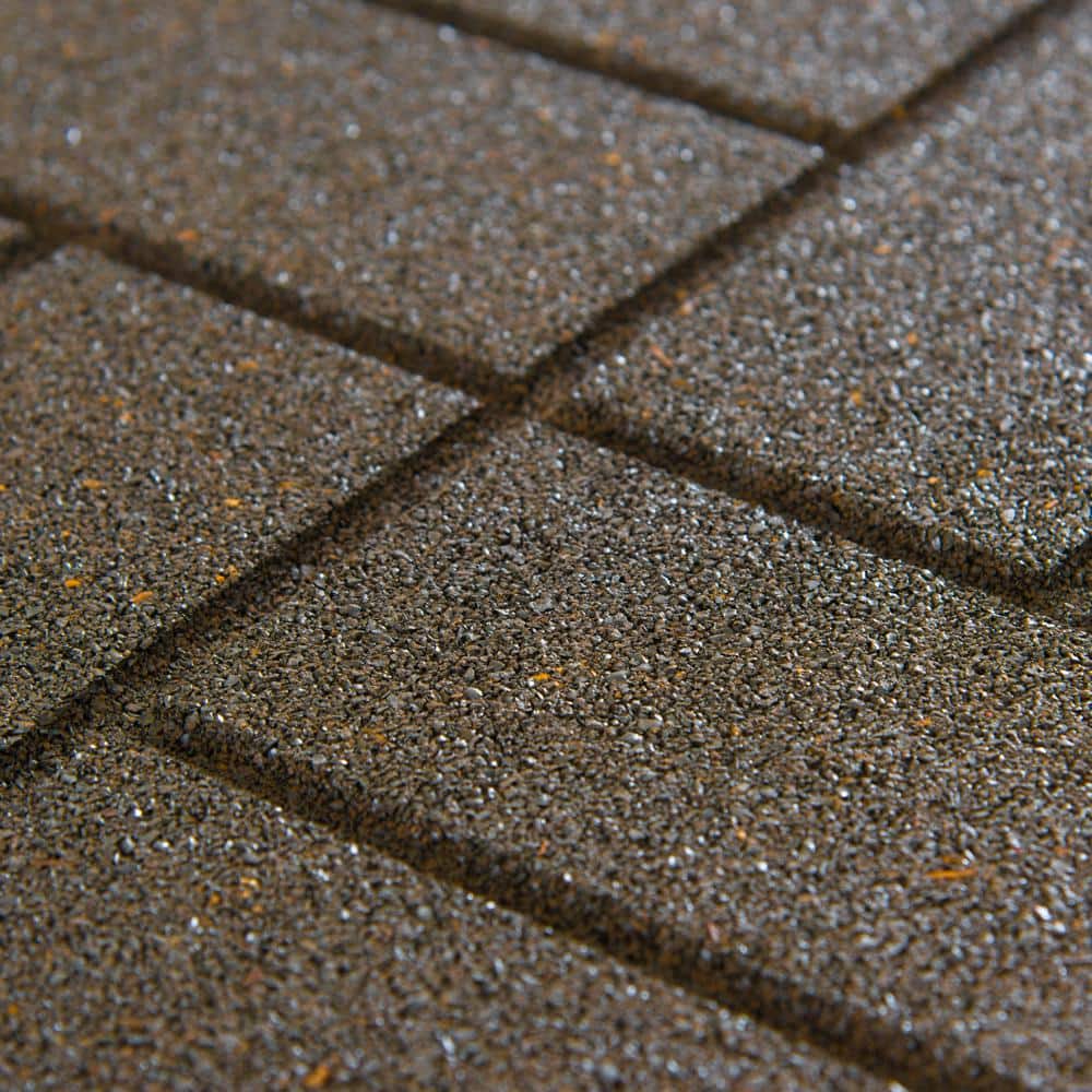 Envirotile Reversible 16 in. x 16 in. x 0.75 in. Earth Brick Face/Flat Profile Rubber Paver