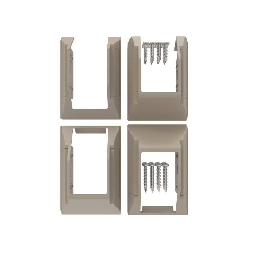 RDI Deck Top Stair Bracket Set in Earth (2 Top and 2 Bottom Brackets)
