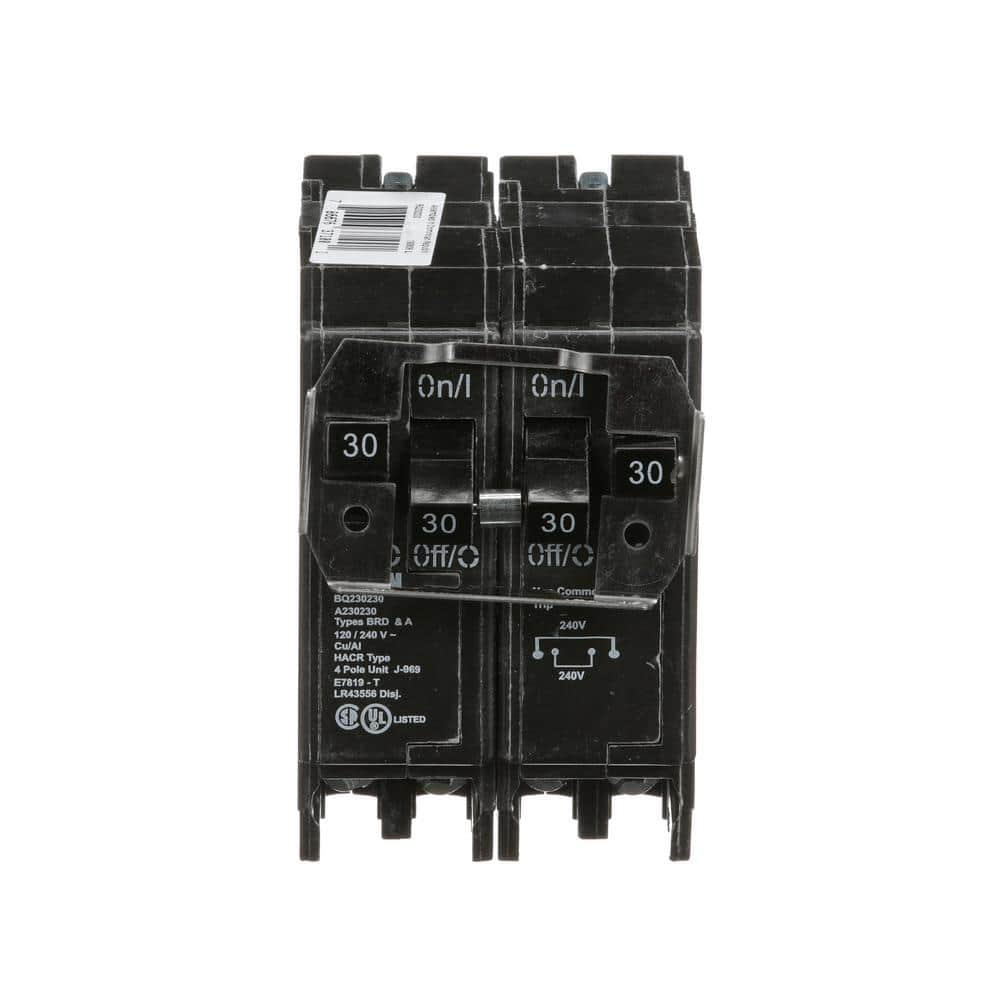 Eaton BR 2-30 Amp 2 Pole BQ (Independent Trip) Quad Circuit Breaker