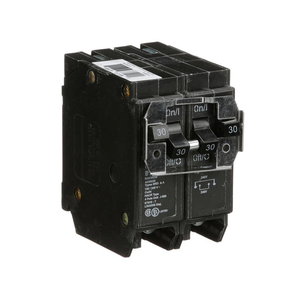 Eaton BR 2-30 Amp 2 Pole BQ (Independent Trip) Quad Circuit Breaker