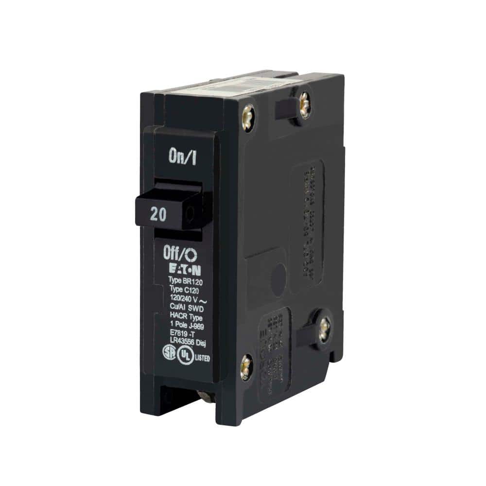 Eaton BR 20 Amp 120/240 Volts Single Pole Circuit Breaker