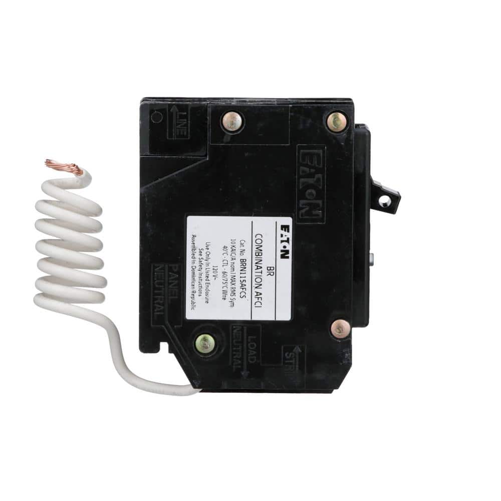 Eaton 15 Amp 120-Volt, Single-Pole AFCI Circuit Breaker Type BR Pigtail Neutral