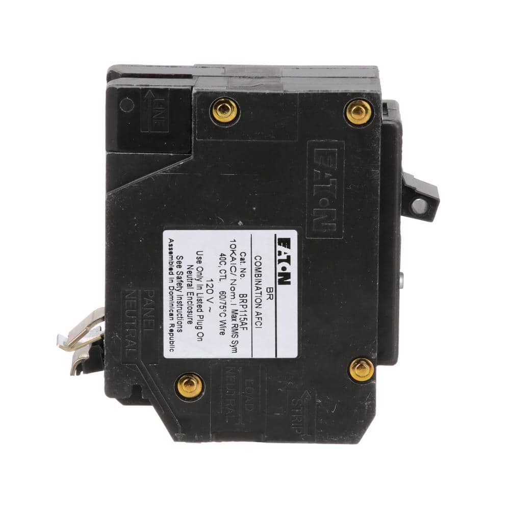 Eaton 15 Amp Single-Pole Plug On Neutral Combination Arc Fault Circuit Breaker