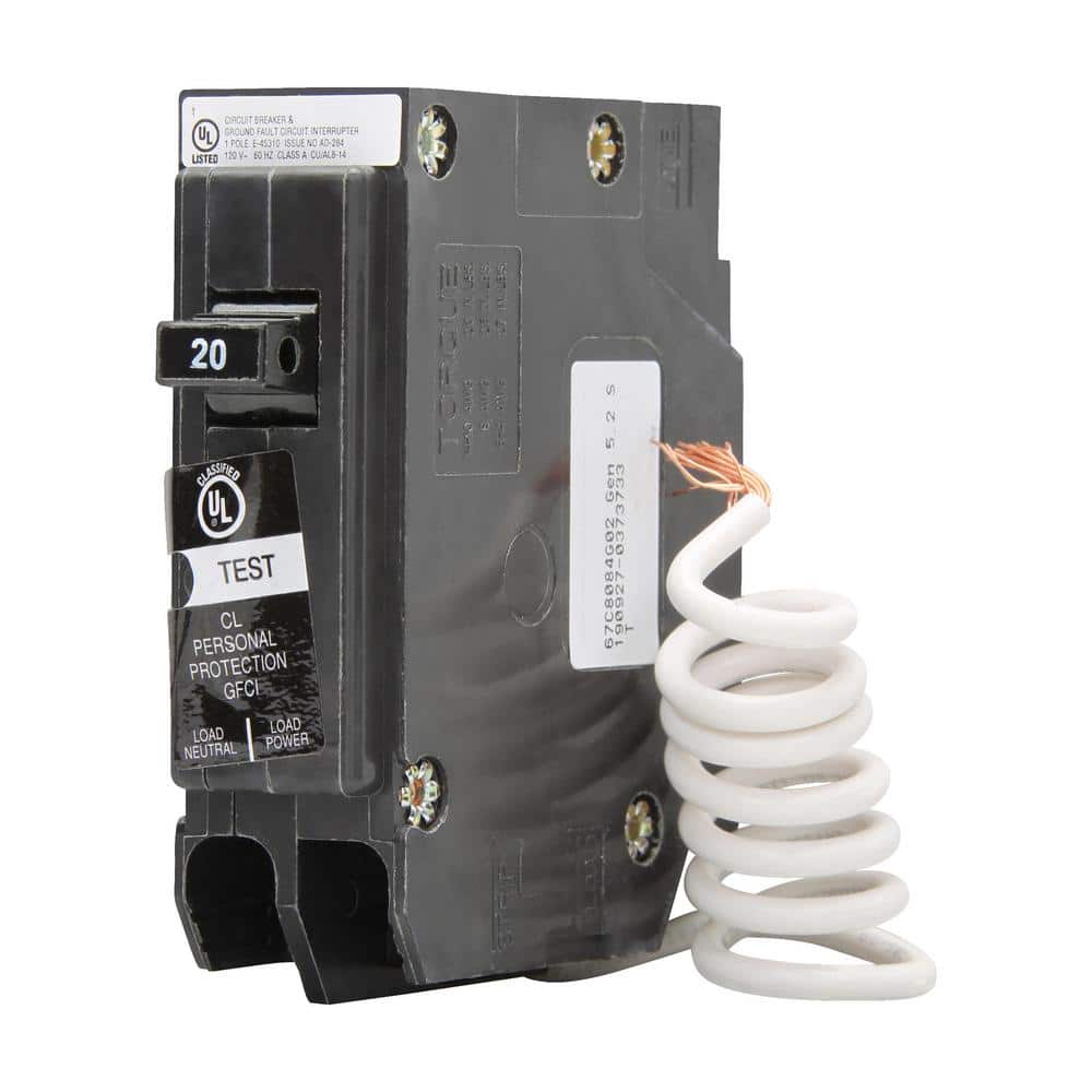 Eaton CL 20 Amp Single-Pole Self Test Ground Fault Circuit Breaker