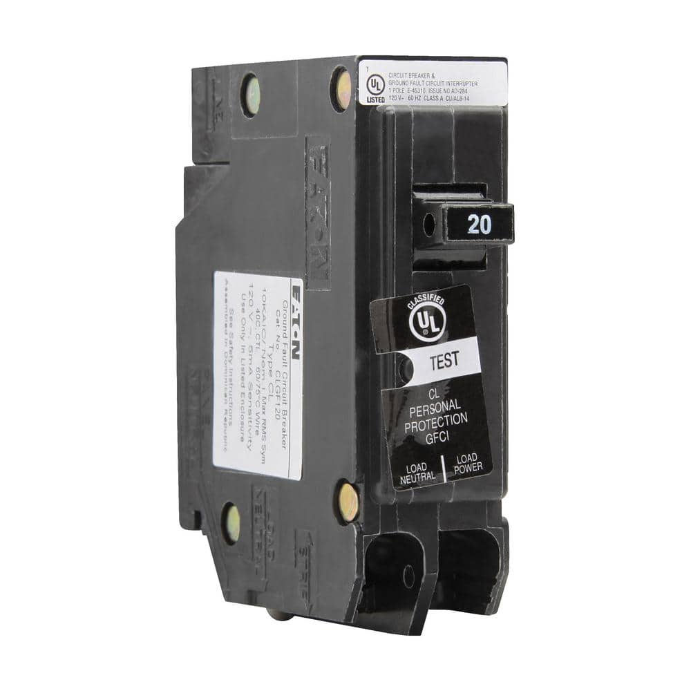 Eaton CL 20 Amp Single-Pole Self Test Ground Fault Circuit Breaker