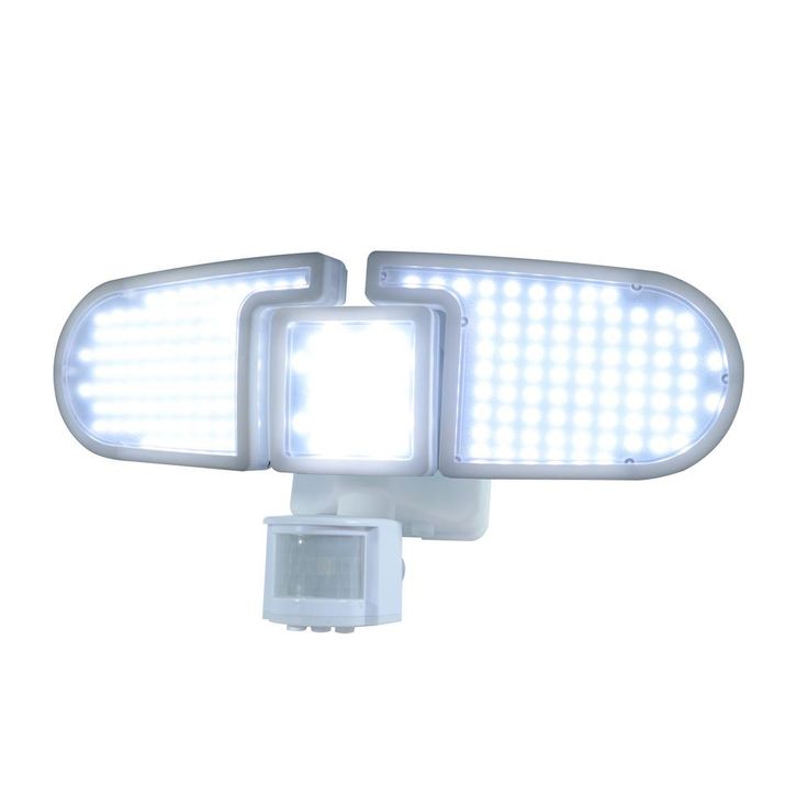 NATURE POWER 205 White Triple Head Solar Motion Activated Outdoor Integrated LED Security Flood Light