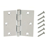 3-1/2 in. Chrome Square Corner Door Hinges Value Pack (3-Pack)