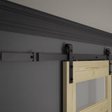 37 in. x 84 in. x 1-1 3/8 in. Chalet Unfinished Knotty Pine Wood Barn Sliding Door Hardware Kit - Super Arbor