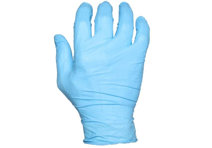 Large Blue Lightly Powdered Disposable Nitrile Gloves (100 Count)
