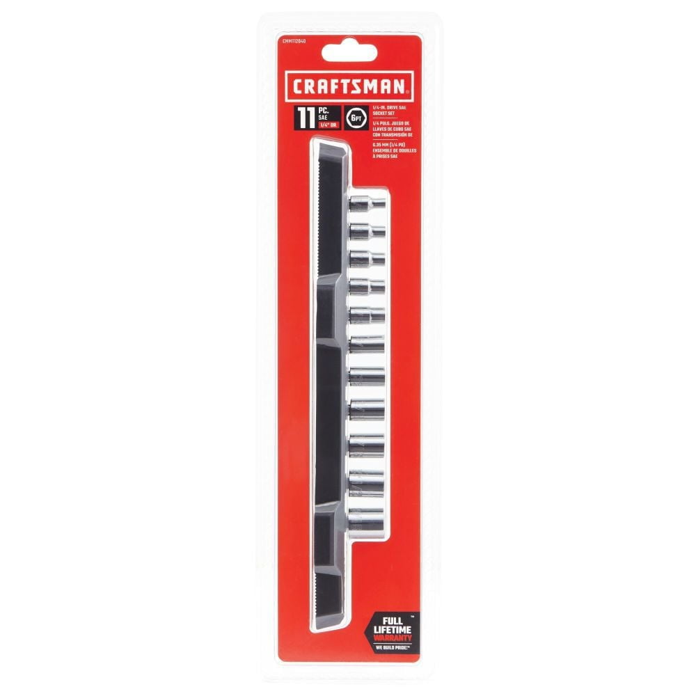 CRAFTSMAN 11-Piece Standard (SAE) 1/4-in Drive 6-Point Shallow Socket Set
