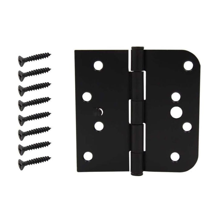 4 in. Oil Rubbed Bronze Half Square Corner and Half 5/8 in. Radius Security Door Hinge