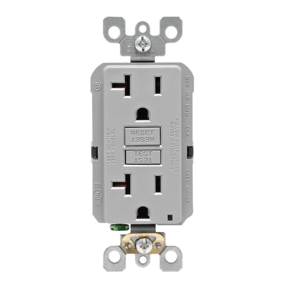 20 Amp Self-Test SmartlockPro Slim Duplex GFCI Outlet, White - Super Arbor