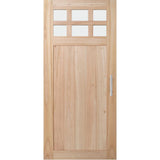 36 in. x 80 in. DesignGlide Farmhouse Unfinished Solid Wood 6-Lite Obscure Glass Sliding Barn Door & Black Hardware Kit - Super Arbor