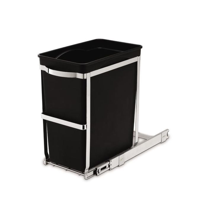simplehuman 30-Liter Black Plastic Trash Can