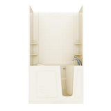 Rampart Nova Heated 5 ft. Walk-in Whirlpool Bathtub with 6 in. Tile Easy Up Adhesive Wall Surround in Biscuit - Super Arbor