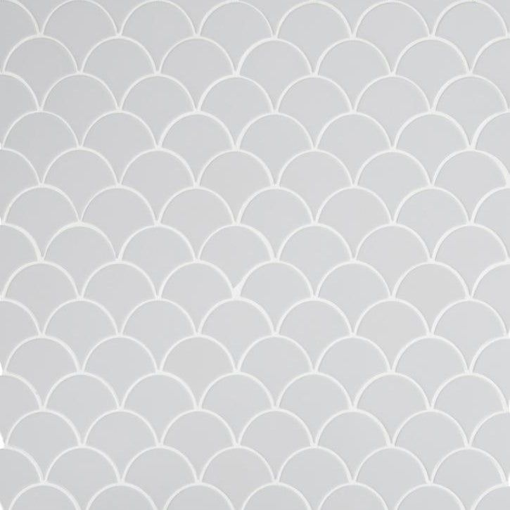 MSI Retro Gray Scallop 13.19 in. x 11.22 in. x 6mm Glossy Porcelain Mesh-Mounted Mosaic Tile (13.65 sq. ft. / case)