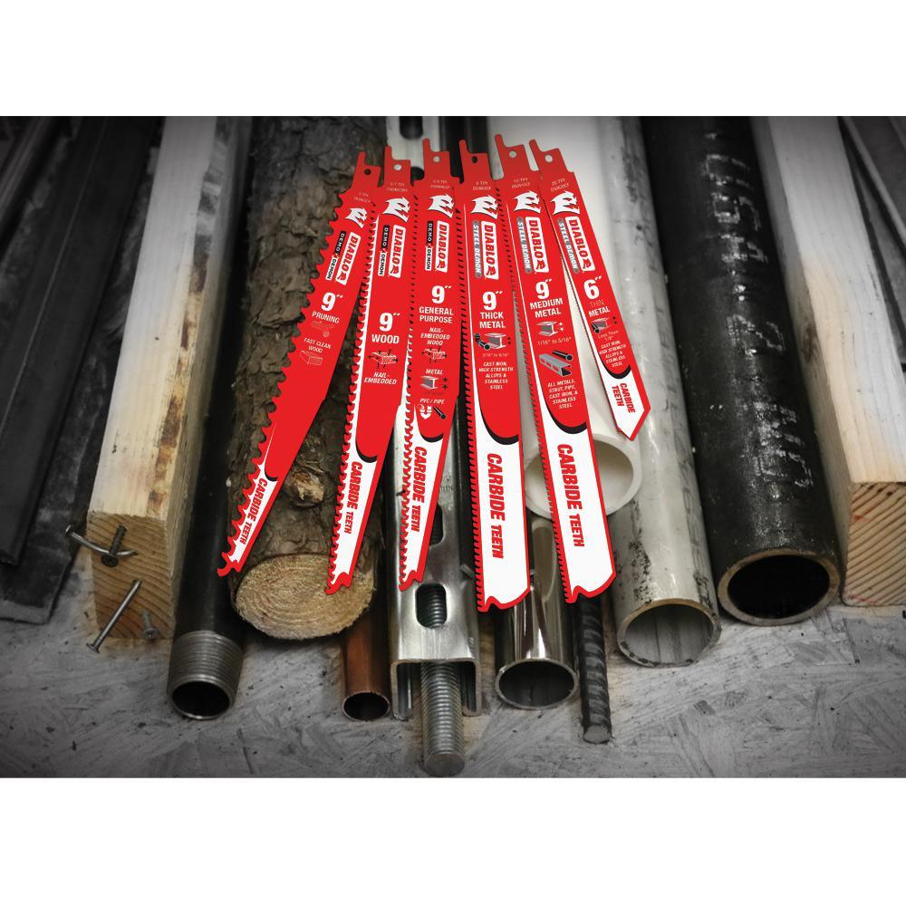 6 in. 8 TPI Steel Demon Amped Carbide Thick Metal Cutting Reciprocating Saw Blade - Super Arbor