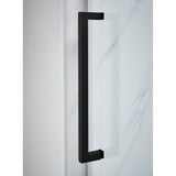 Lagoon Vertical Handle 48 in. L x 34 in. W x 80 in. H Center Drain Alcove Shower Kit in Slate and Matte Black - Super Arbor