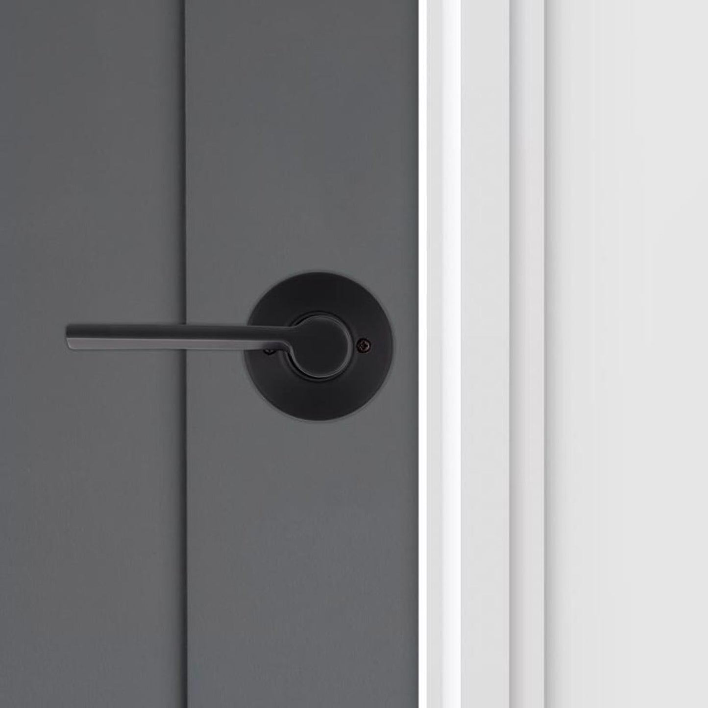 Kwikset Ladera Matte Black Passage Lever, Reversible for Right or Left Handed Doors