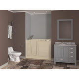 HD Series 53 in. Left Drain Quick Fill Walk-In Whirlpool and Air Bath Tub with Powered Fast Drain in Biscuit - Super Arbor